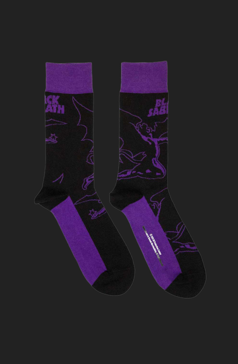 Black Sabbath Unisex Ankle Socks: Logo & Demon (Black) (UK Size 7 - 11)