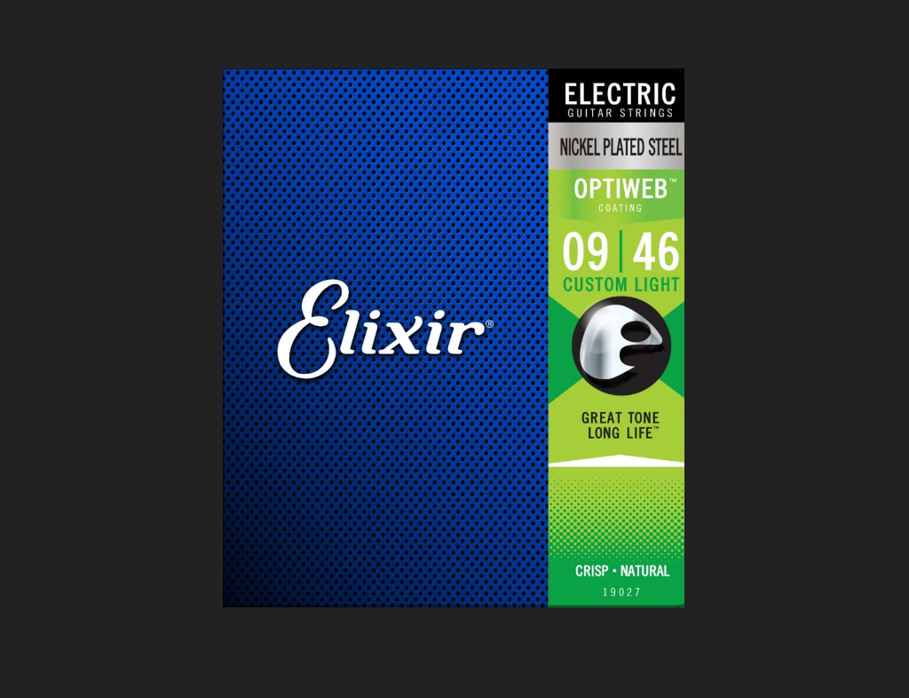 Elixir Optiweb Coated Nickel Wound Electric Guitar Strings, 9-46