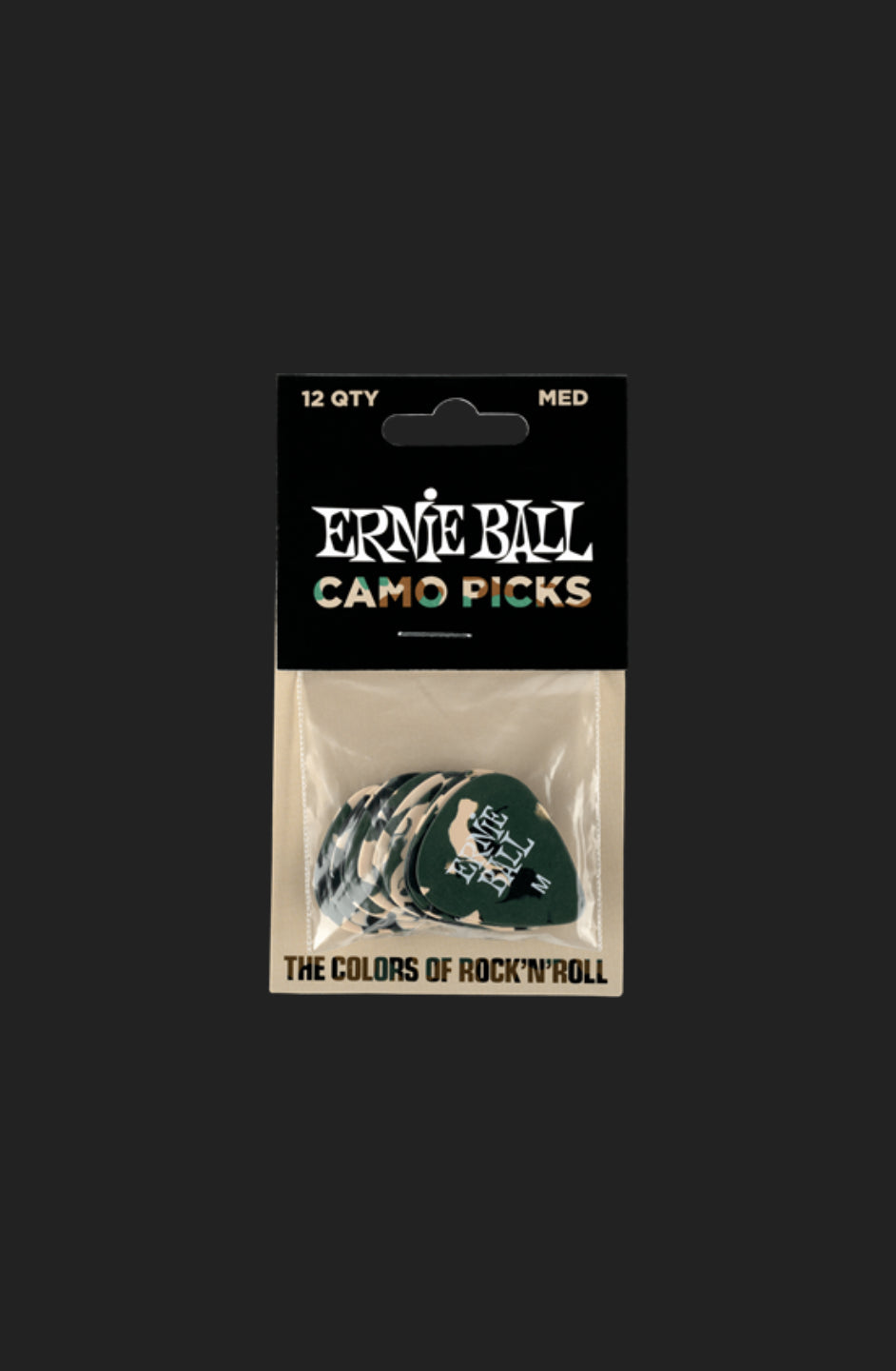 Ernie Ball Camo Medium Picks (12 QTY)