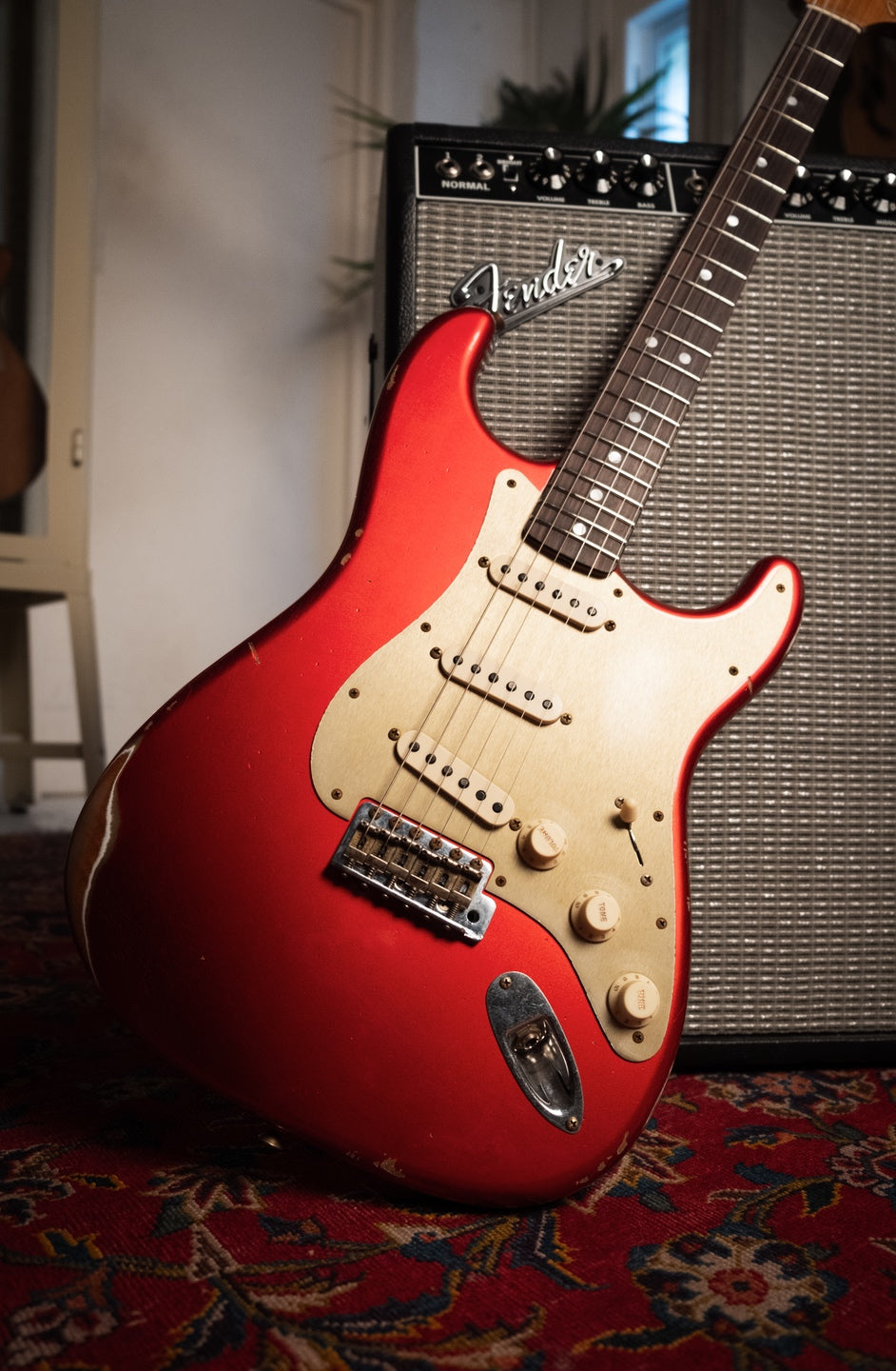 Fender Limited Edition Custom Shop Roasted 'Big Head' Stratocaster Relic, Aged Candy Apple Red