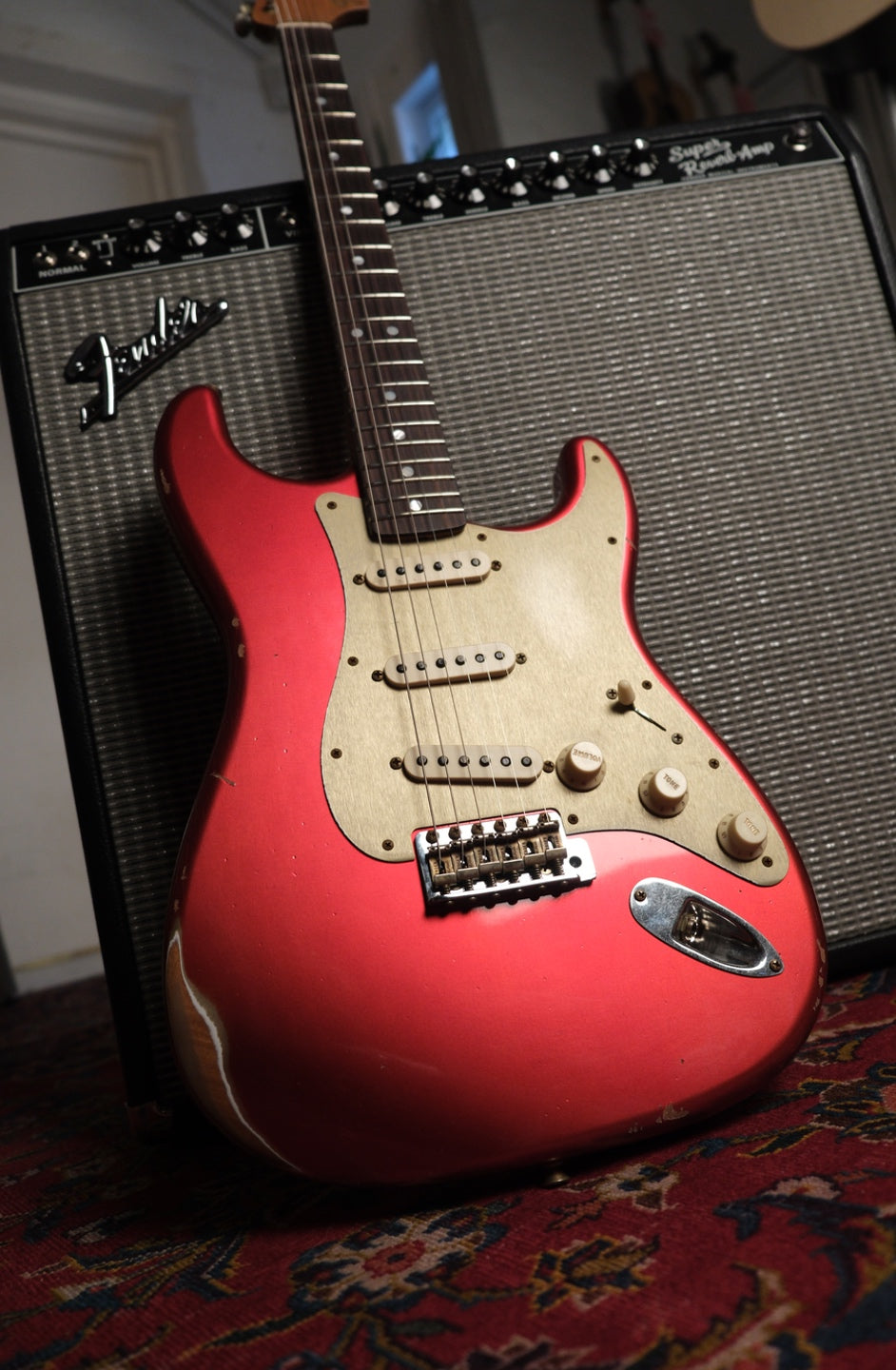 Fender Limited Edition Custom Shop Roasted 'Big Head' Stratocaster Relic, Aged Candy Apple Red