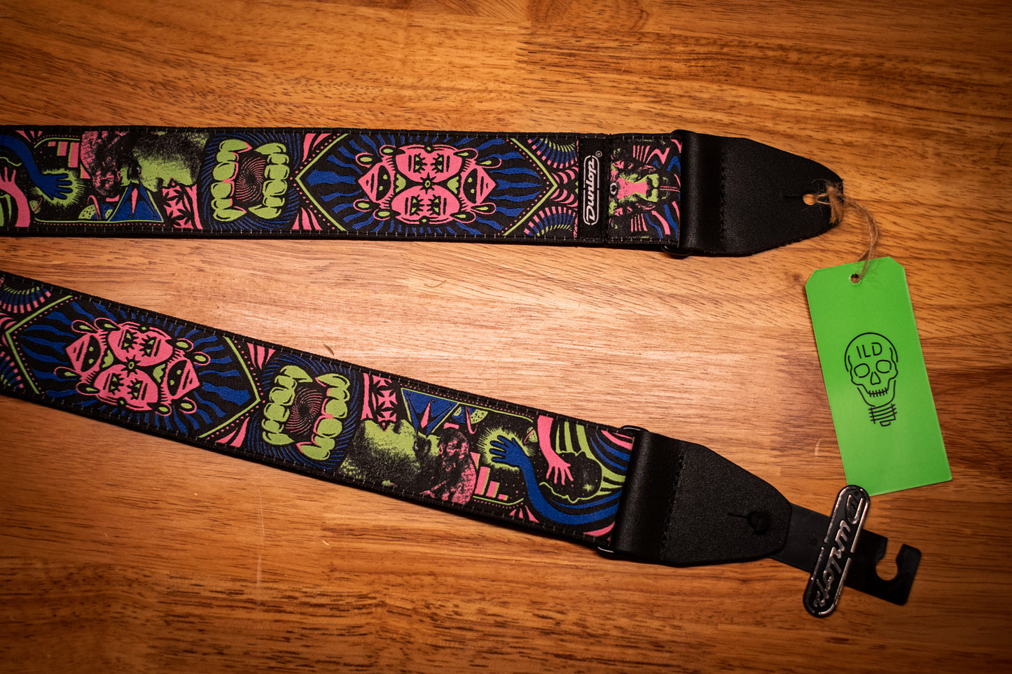 Dunlop ILOVEDUST Fangs Green Guitar Strap ILD05