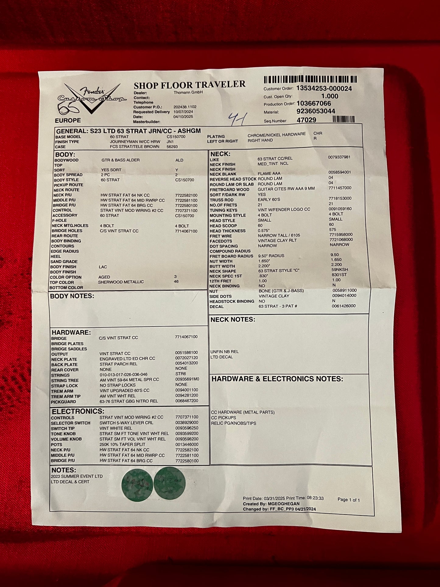 Fender Custom Shop Limited '63 Stratocaster, Journeyman Relic/Closet Classic, Aged Sherwood Green Metallic