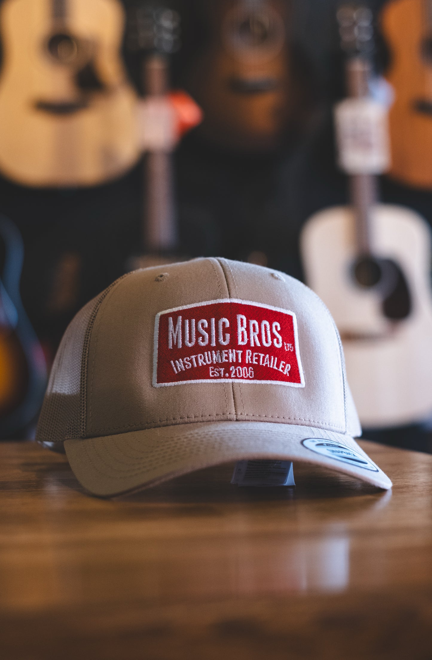 Music Bros. Ltd - Nashville Style Traditional Logo Trucker Cap - Khaki