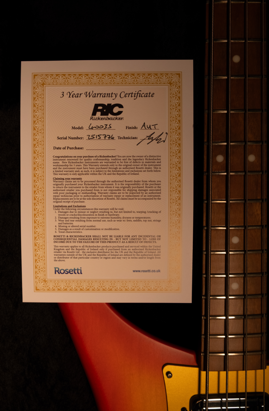 Rickenbacker Limited Edition 4003S Bass, Satin Autumnglo