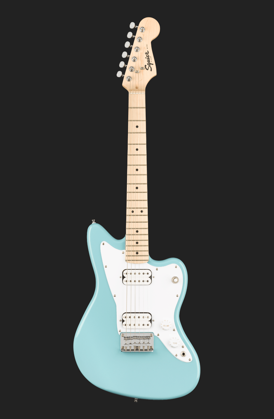 Squier Mini Jazzmaster HH, Daphne Blue – Music Bros. Ltd