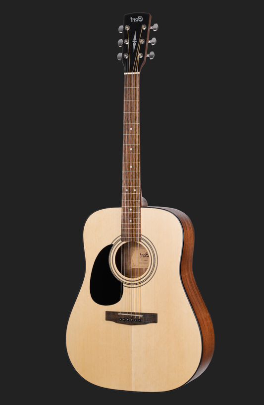 Cort Left Handed AD810 LH Open Pore Natural Dreadnought Acoustic