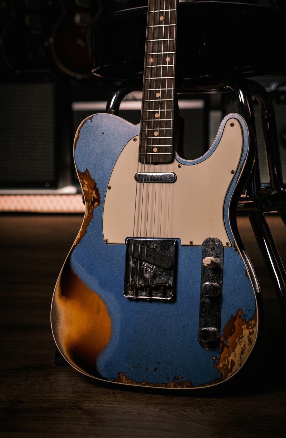 Fender Custom Shop 1960 Telecaster Custom Heavy Relic - Aged Lake Placid Blue over Chocolate 3 Tone Sunburst