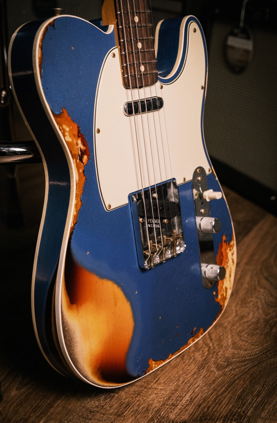 Fender Custom Shop 1960 Telecaster Custom Heavy Relic - Aged Lake Placid Blue over Chocolate 3 Tone Sunburst