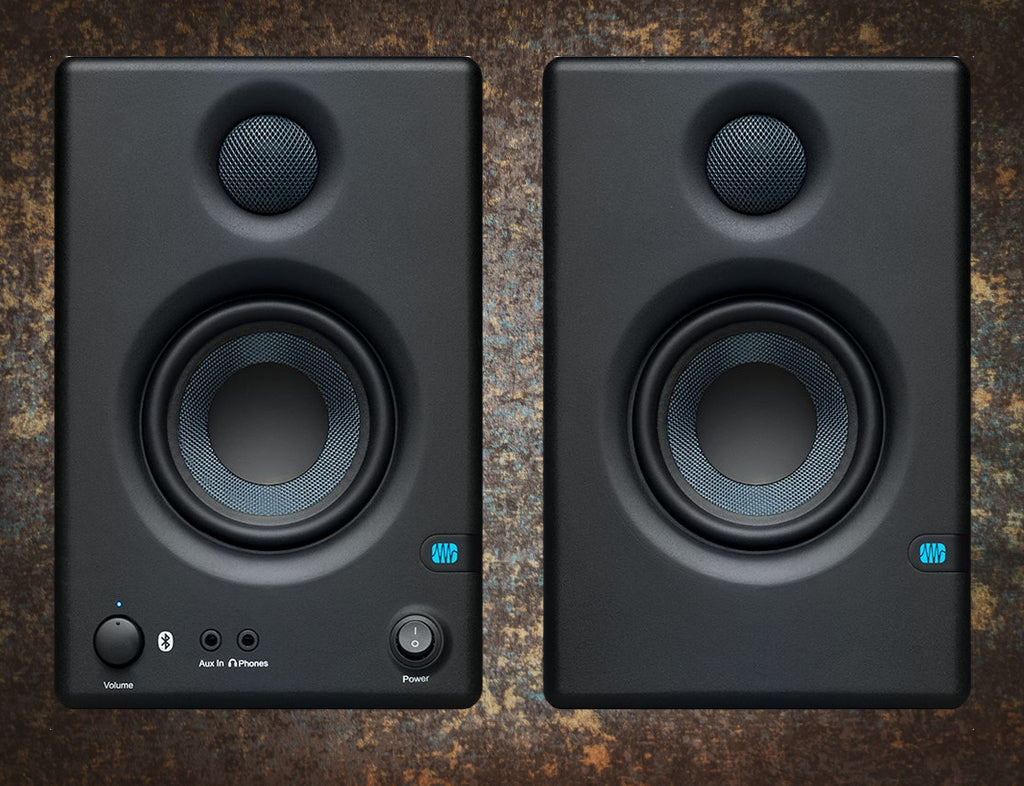 Pair Presonus Eris E3.5 3.5 Studio Monitors+USB Microphone  w/Interface+Stand