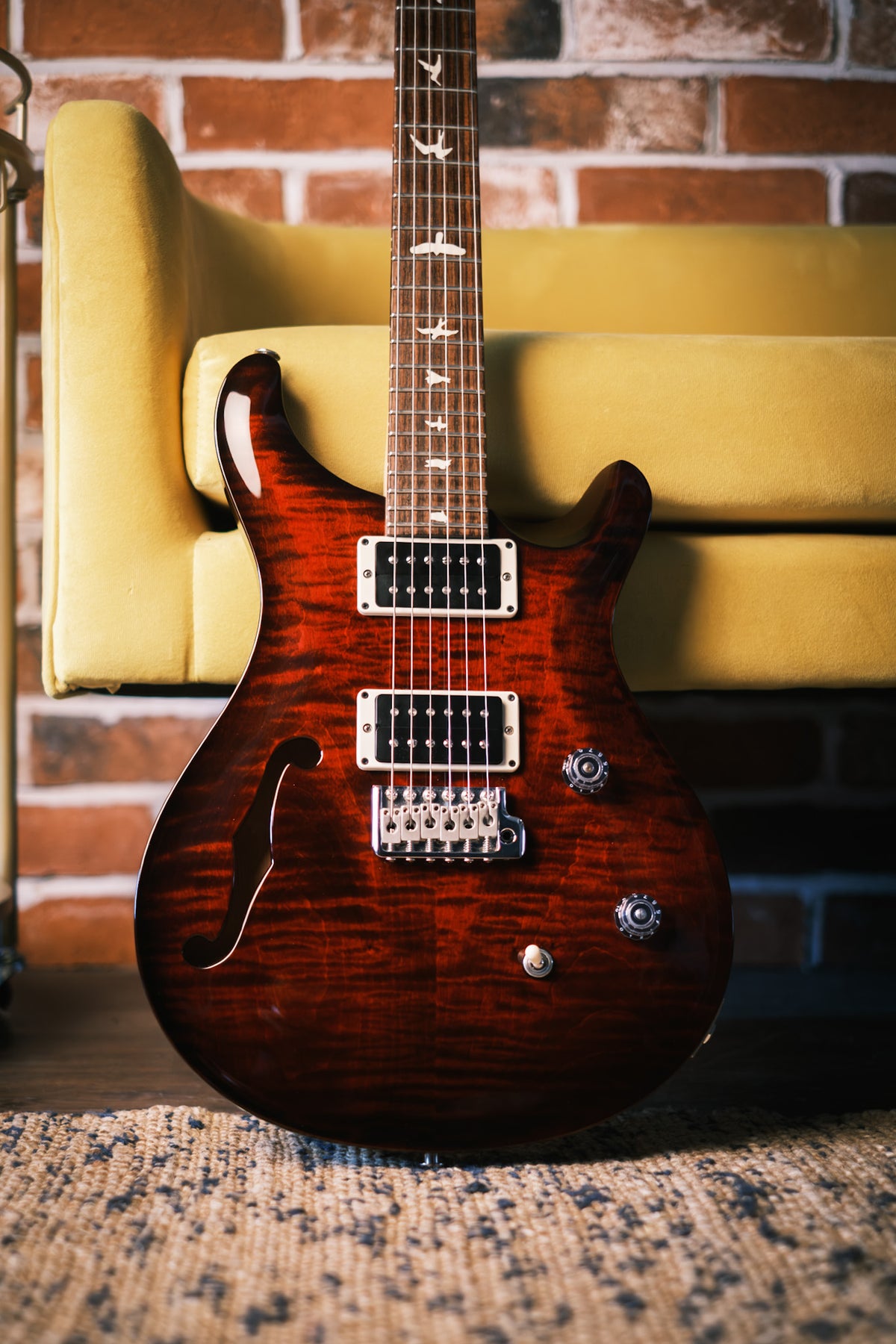 PRE LOVED PRS CE24 Semi Hollow Fire Red Burst #0328045