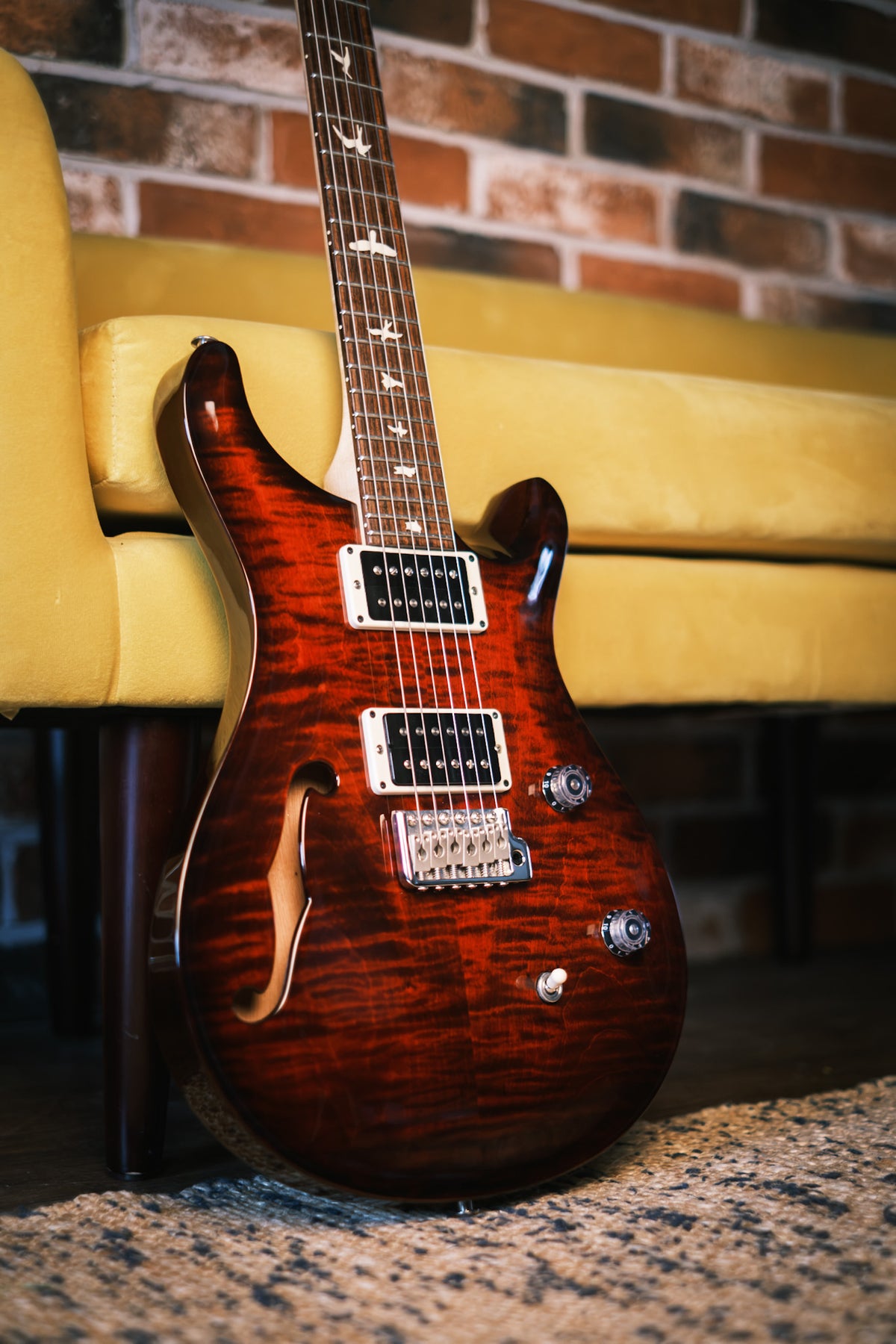 PRE LOVED PRS CE24 Semi Hollow Fire Red Burst #0328045