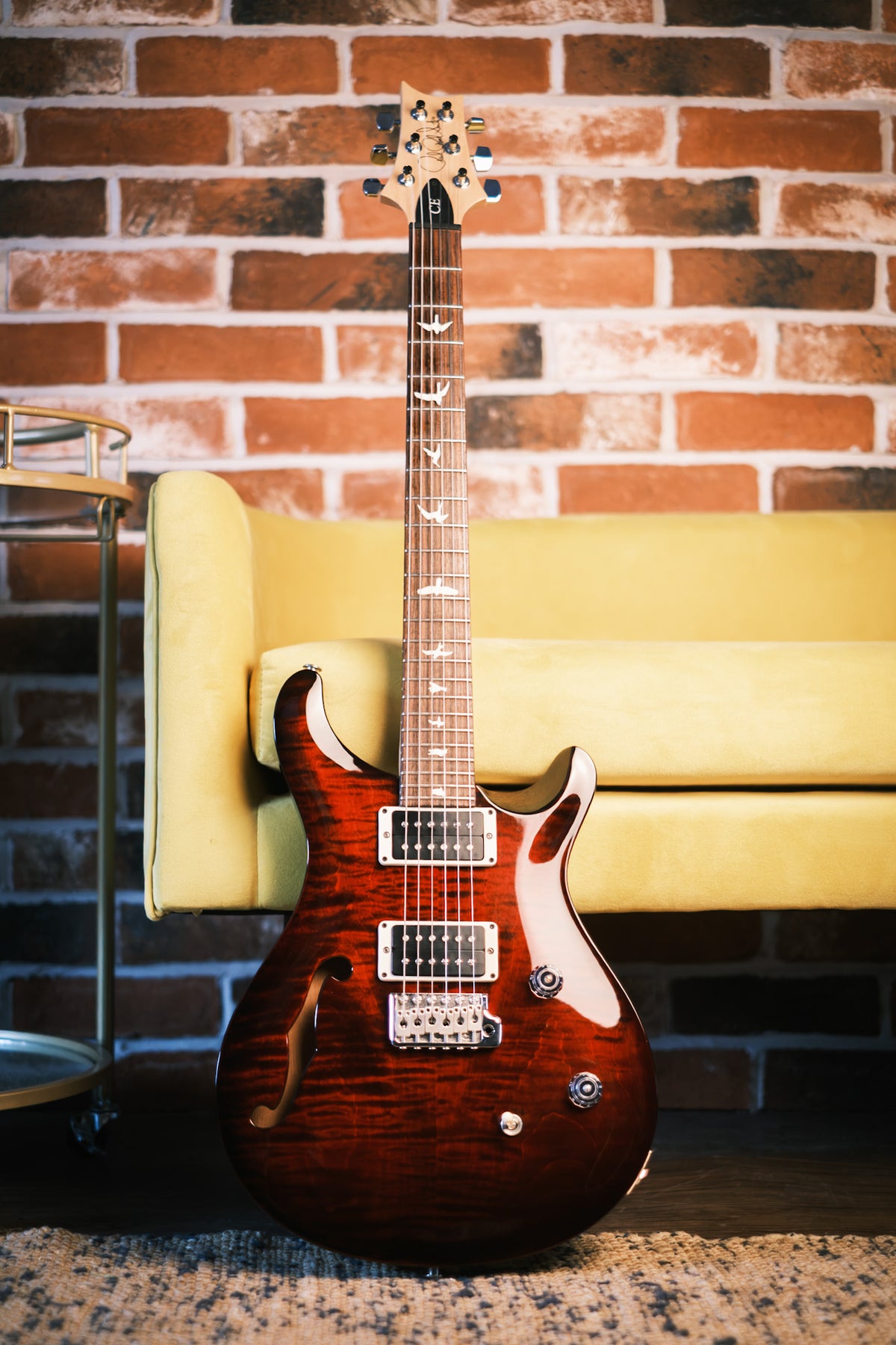 PRE LOVED PRS CE24 Semi Hollow Fire Red Burst #0328045