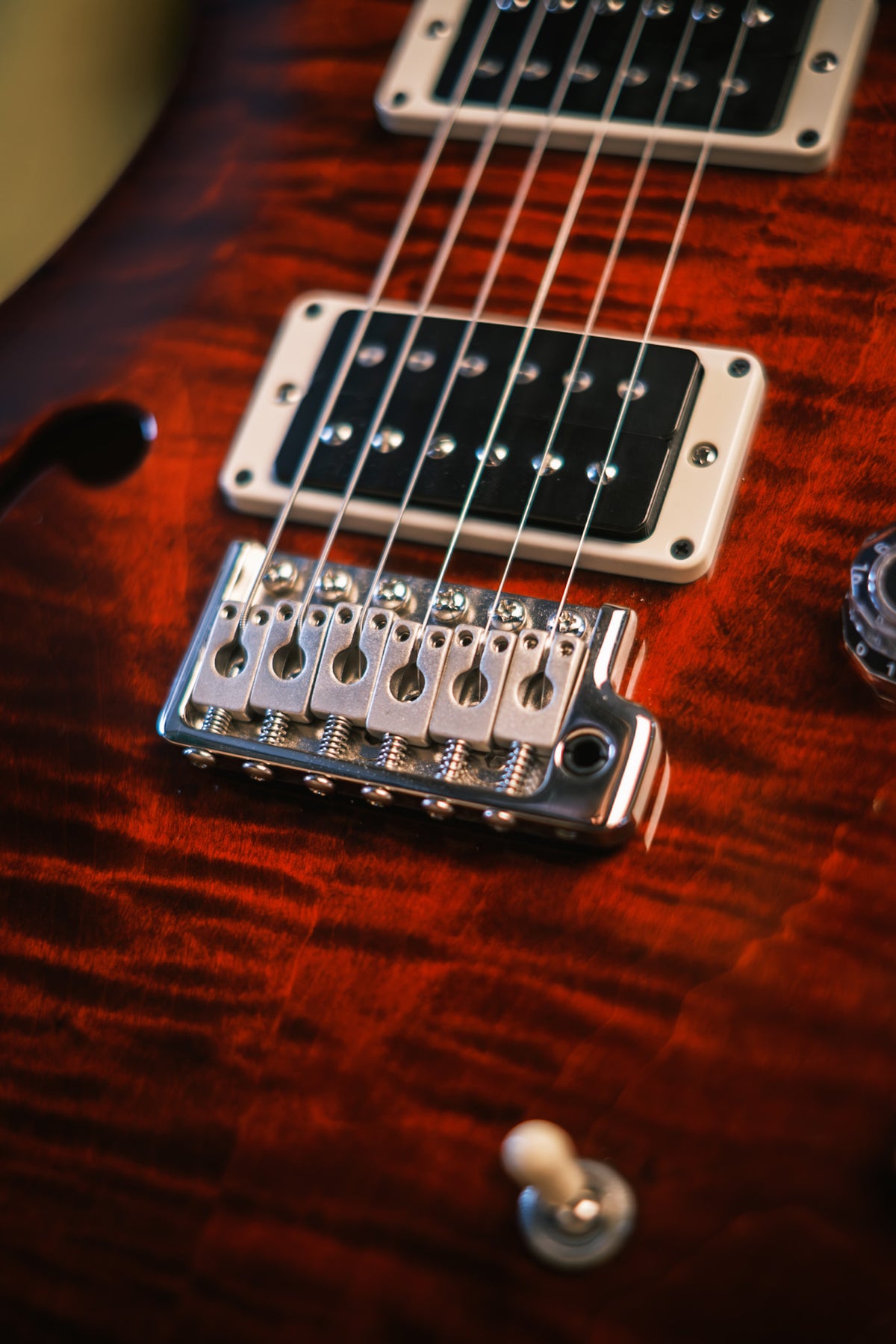 PRE LOVED PRS CE24 Semi Hollow Fire Red Burst #0328045