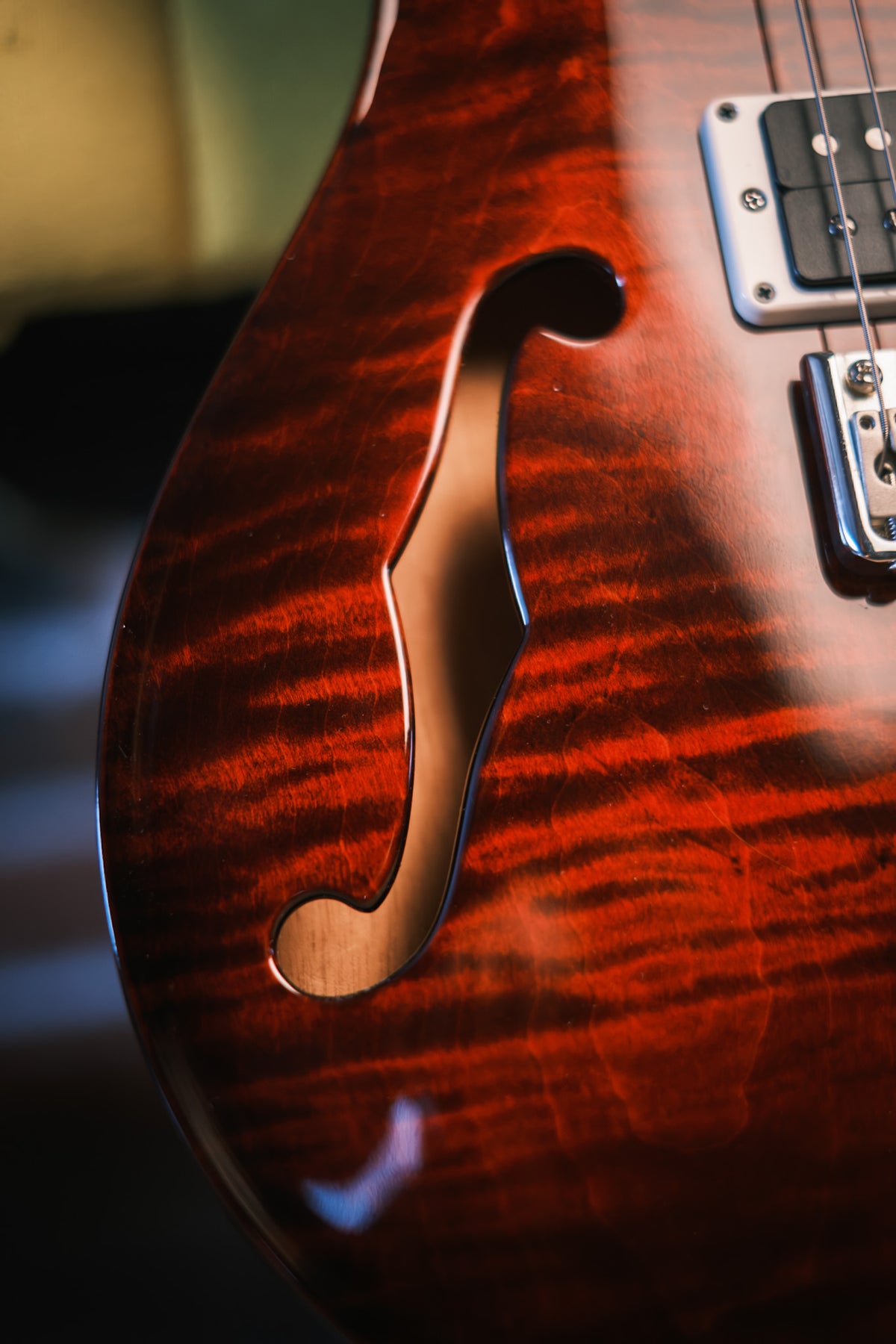 PRE LOVED PRS CE24 Semi Hollow Fire Red Burst #0328045