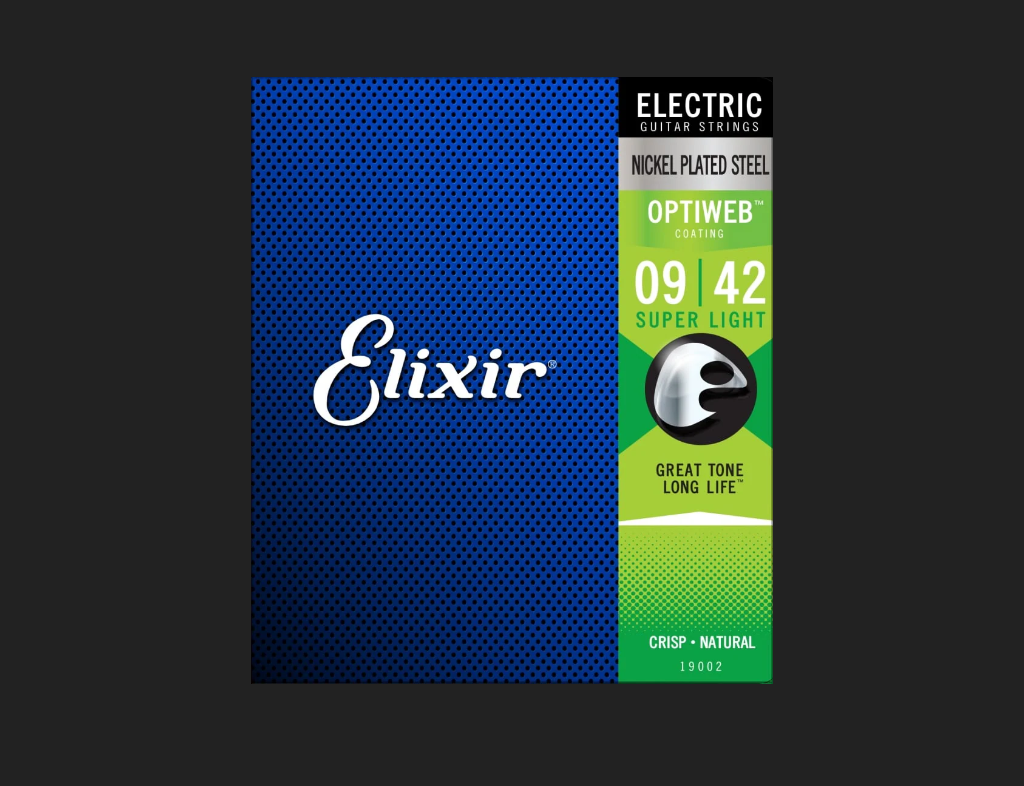 Elixir Optiweb Coated Nickel Wound Electric Guitar Strings, 9-42