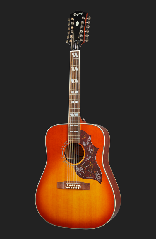 Epiphone Inspired by Gibson Hummingbird 12 String, Aged Cherry Sunburst Gloss