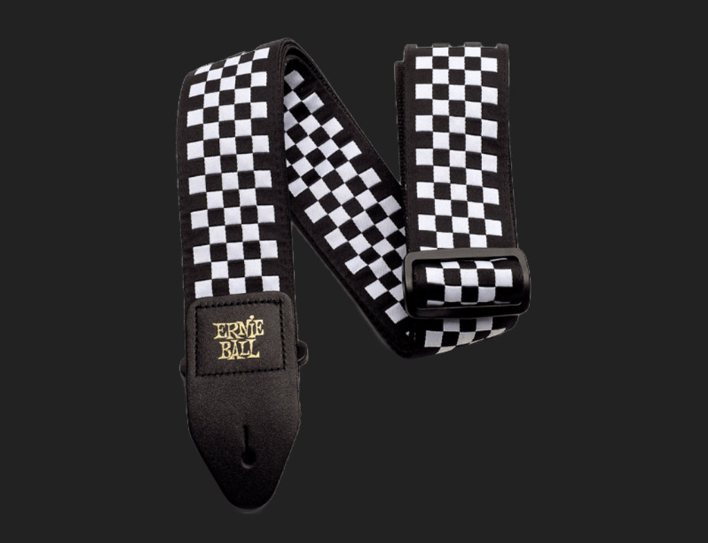 Ernie Ball Jacquard Strap, Black and White Checkered, P04149