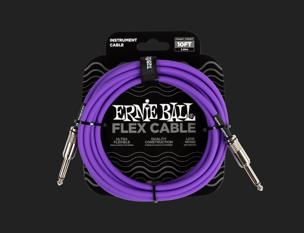 Ernie Ball Flex Instrument Cable 10ft Straight/Straight Purple P06415