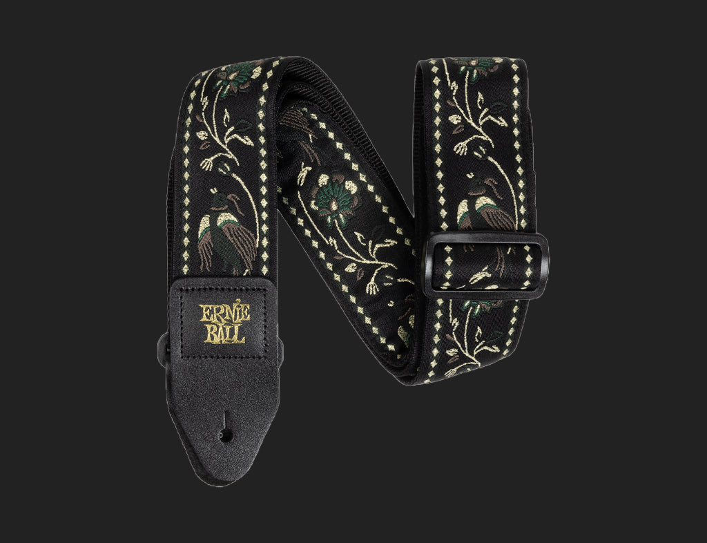 Ernie Ball Jacquard Strap, BLACK PLEASANT PHEASANT P05372