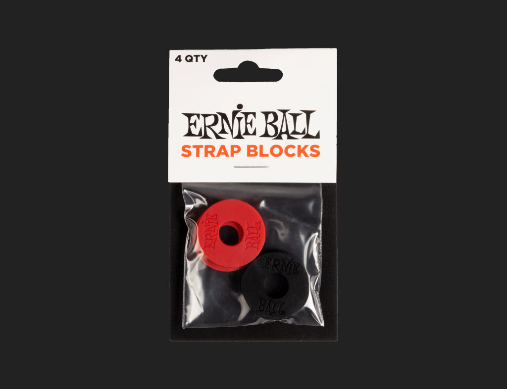 Ernie Ball Strap Block 4PK Black & Red P04603