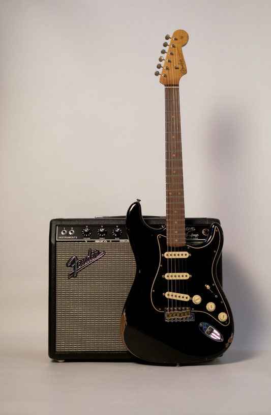 Fender Custom Shop Limited Black Roasted Dual-Mag Stratocaster, Relic, Black