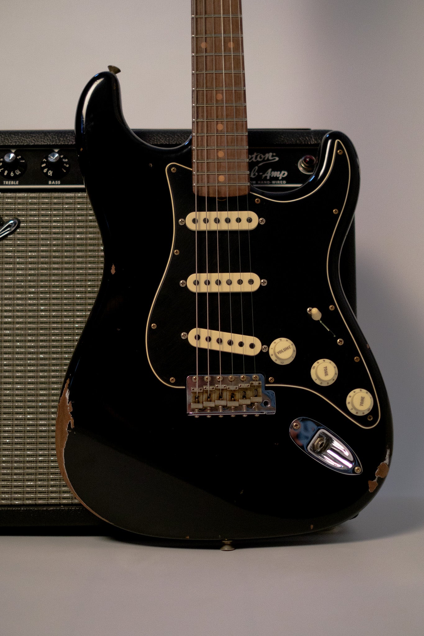 Fender Custom Shop Limited Black Roasted Dual-Mag Stratocaster, Relic, Black