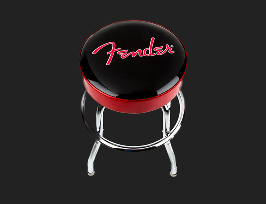 Fender Red Sparkle Logo Barstool