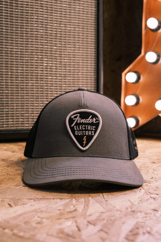 Fender Snap Back Pick Patch Hat in Olive