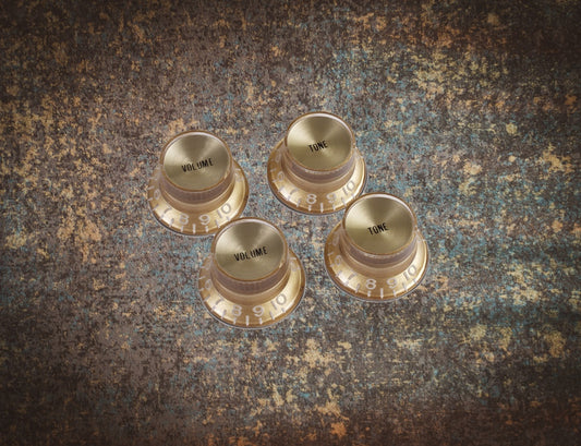 Gibson Aged Top Hat Knobs (4) Gold/Gold PRMK-030
