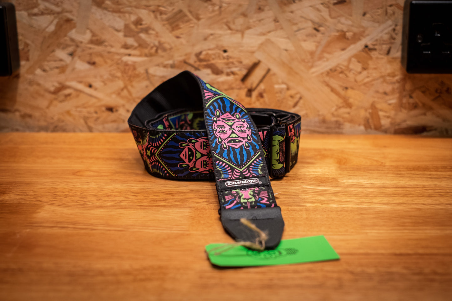 Dunlop ILOVEDUST Fangs Green Guitar Strap ILD05