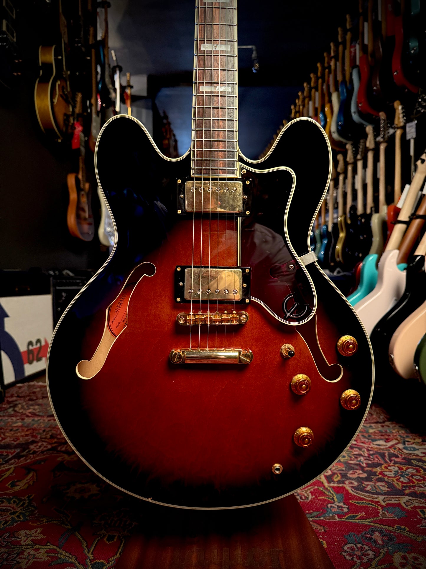 PRE LOVED Epiphone Sheraton Antique Sunburst w/ Upgraded Gotoh Hardware.