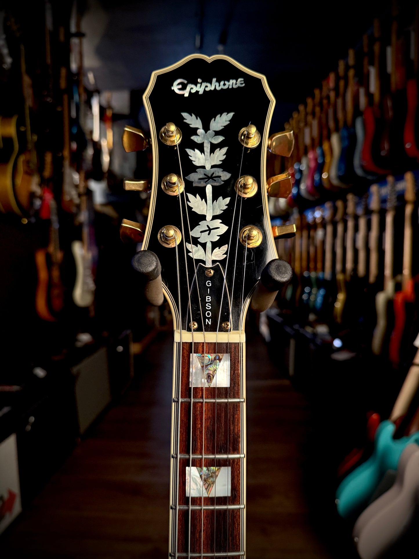 PRE LOVED Epiphone Sheraton Antique Sunburst w/ Upgraded Gotoh Hardware.