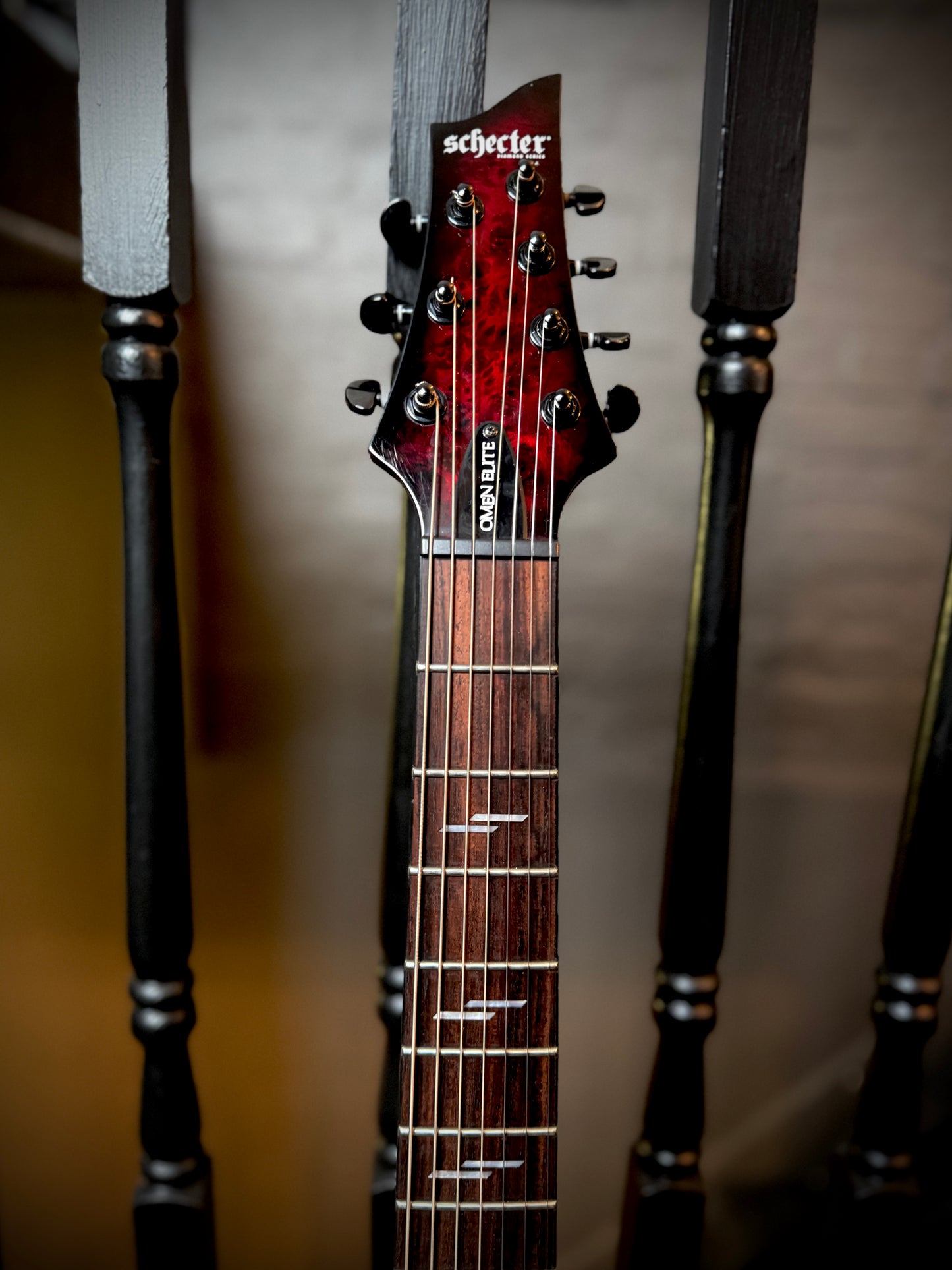 PRE LOVED Schecter Omen Elite, 7 String, Black Cherry Burst