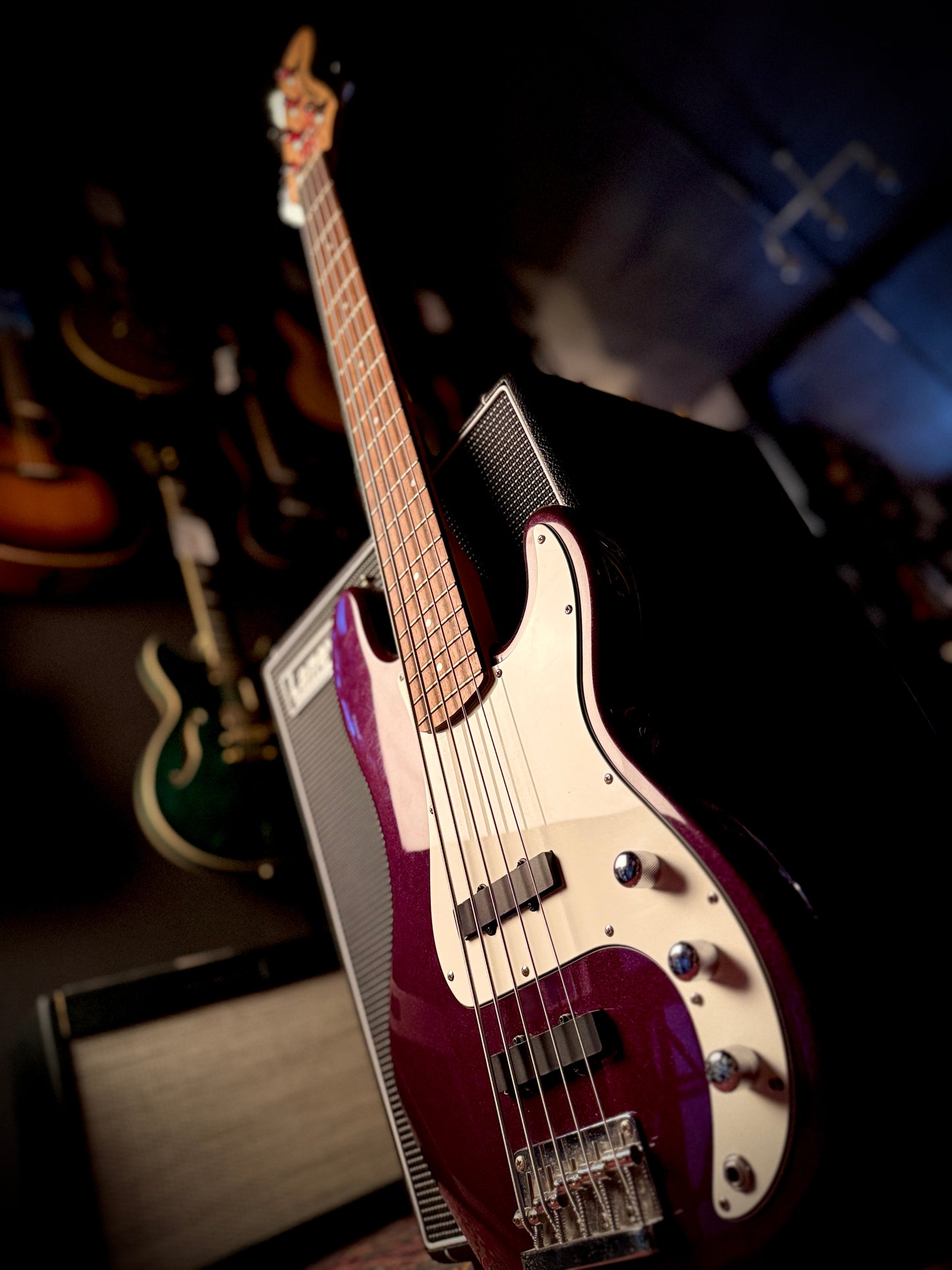 PRE LOVED Squier Standard Series 5 string Precision Bass, Purple Sparkle.