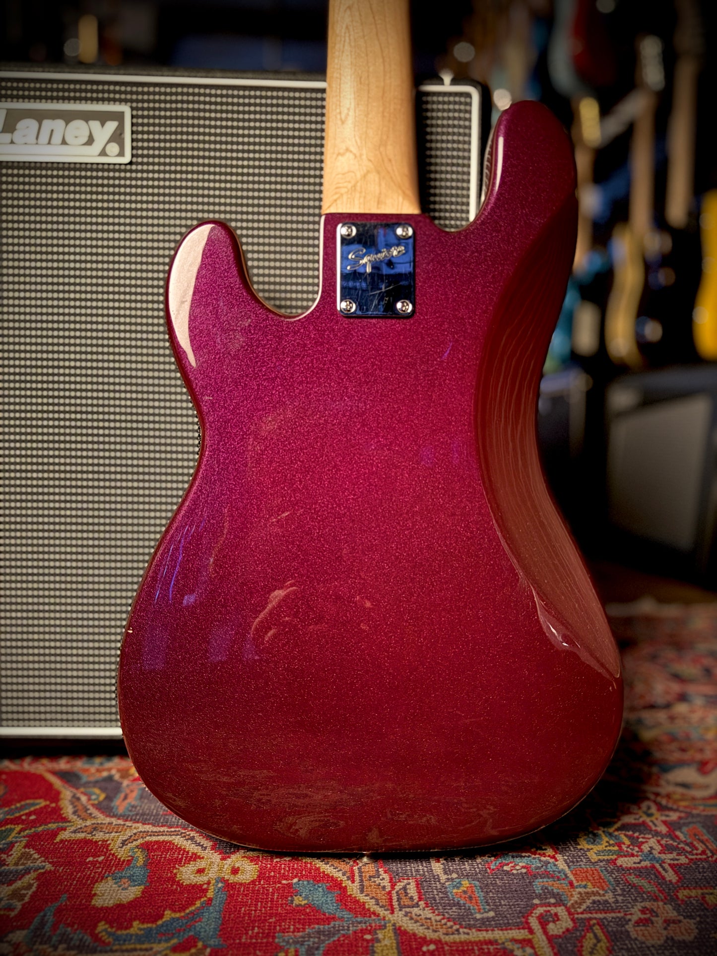 PRE LOVED Squier Standard Series 5 string Precision Bass, Purple Sparkle.