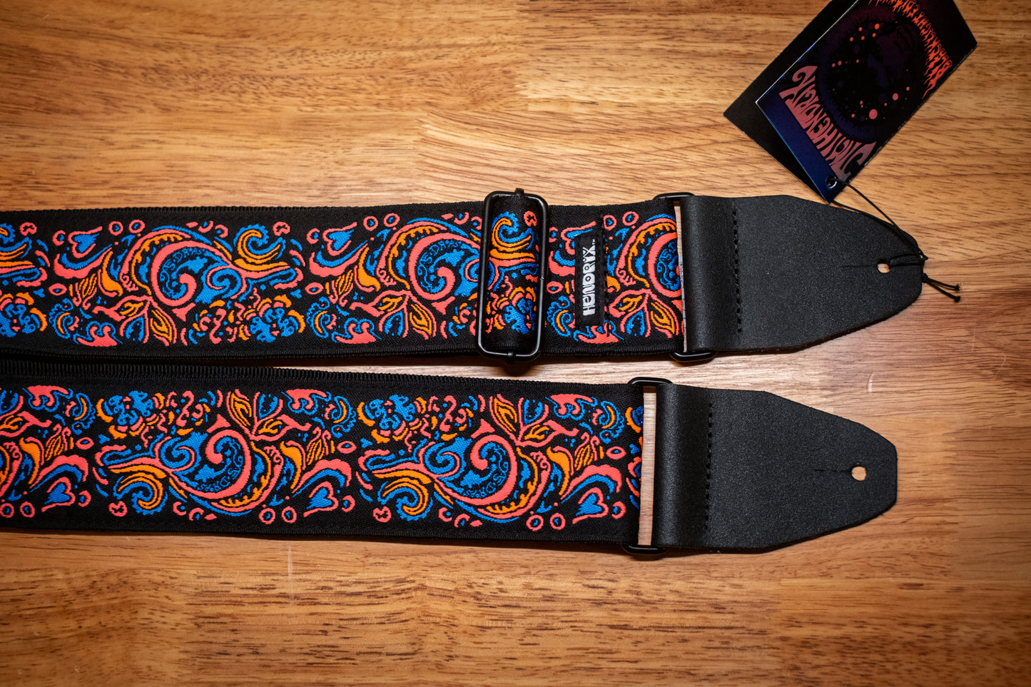 Dunlop Jimi Hendrix Guitar Strap, Blacklight Love Drops Pink JH28