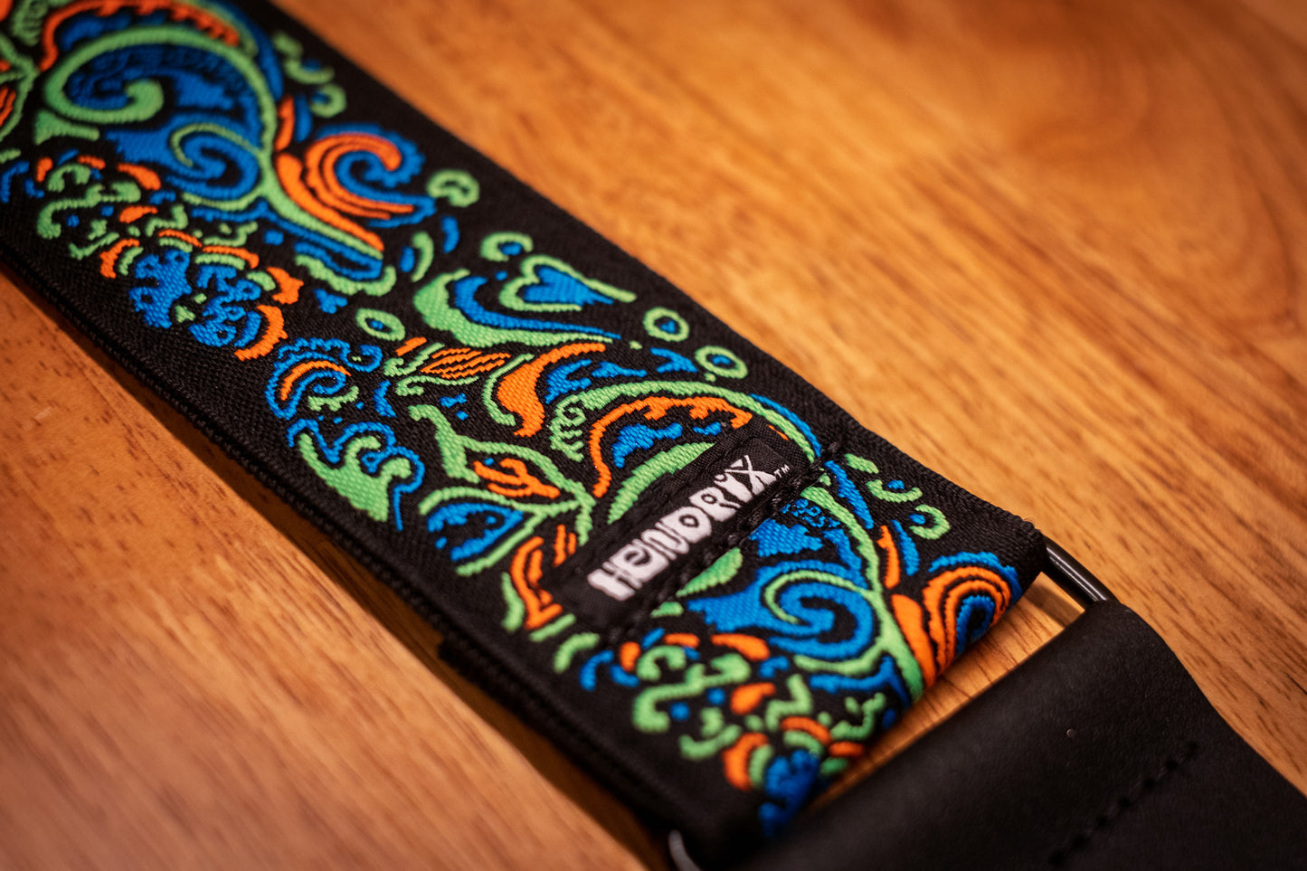 Dunlop Jimi Hendrix Guitar Strap, Blacklight Love Drops Blue JH27