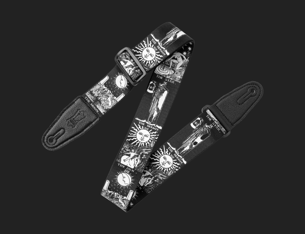 Levys Clairvoyant Series Guitar Strap, Tarot Black and White