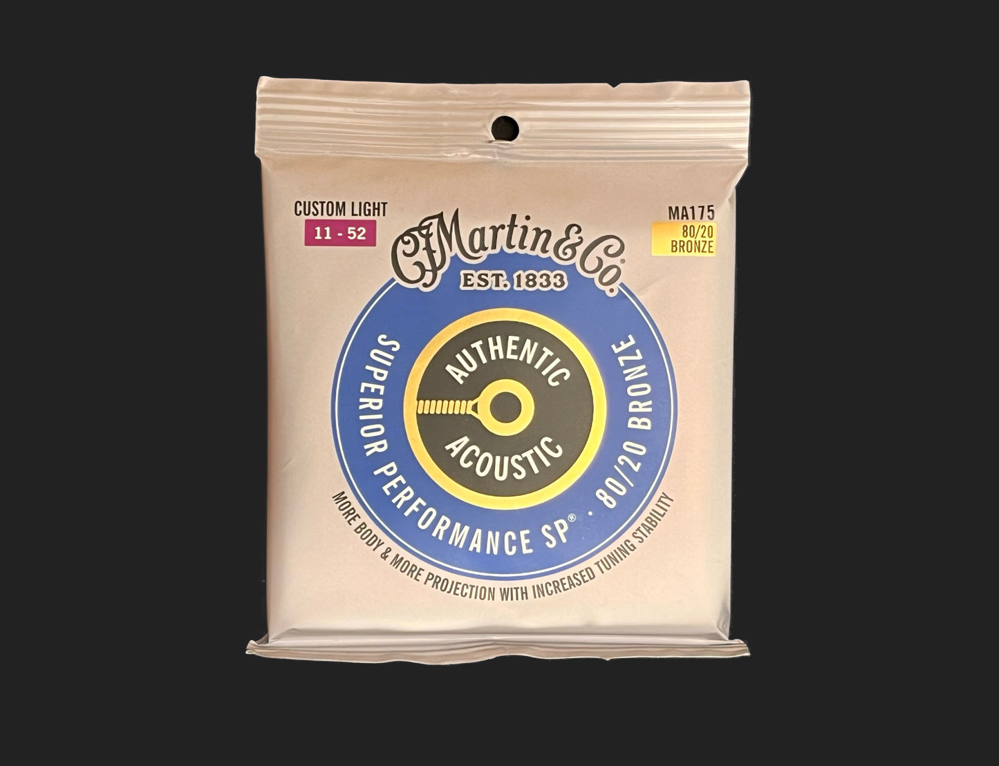 Martin Authentic Acoustic Guitar Strings, 80/20 Bronze