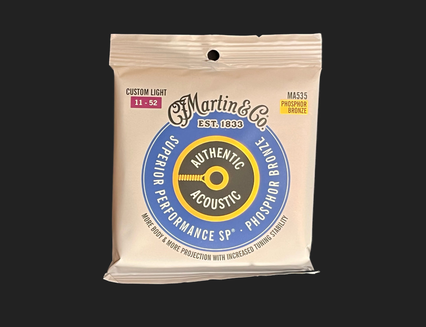 Martin Authentic Acoustic Guitar Strings, Phosphor Bronze