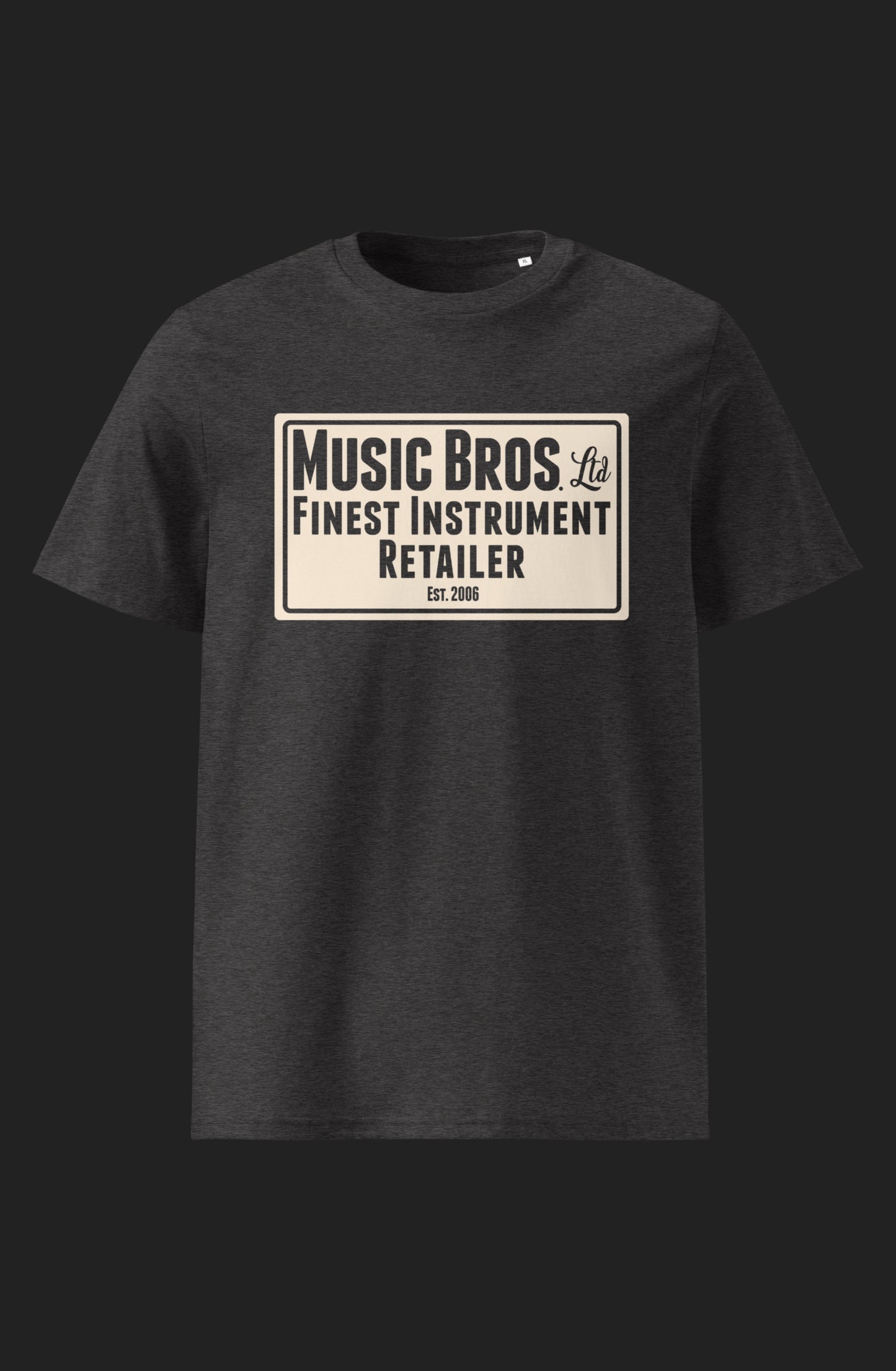 Music Bros. Ltd - Traditional Signage T-Shirt - Dark Heather