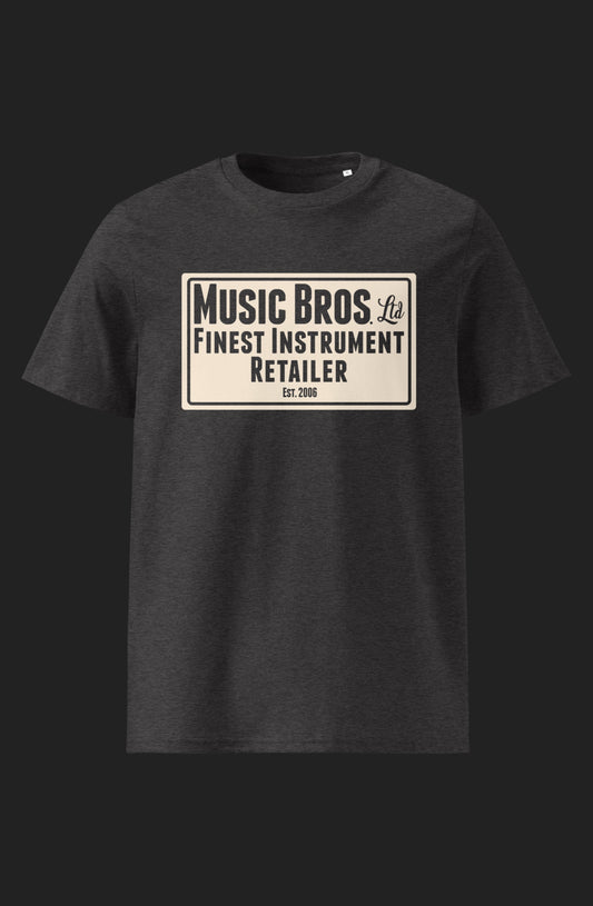 Music Bros. Ltd - Traditional Signage T-Shirt - Dark Heather