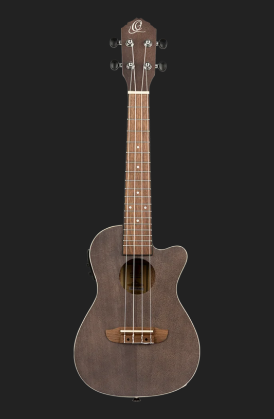 Ortega RUCOAL-CE Concert Electro Ukulele, Coal Black
