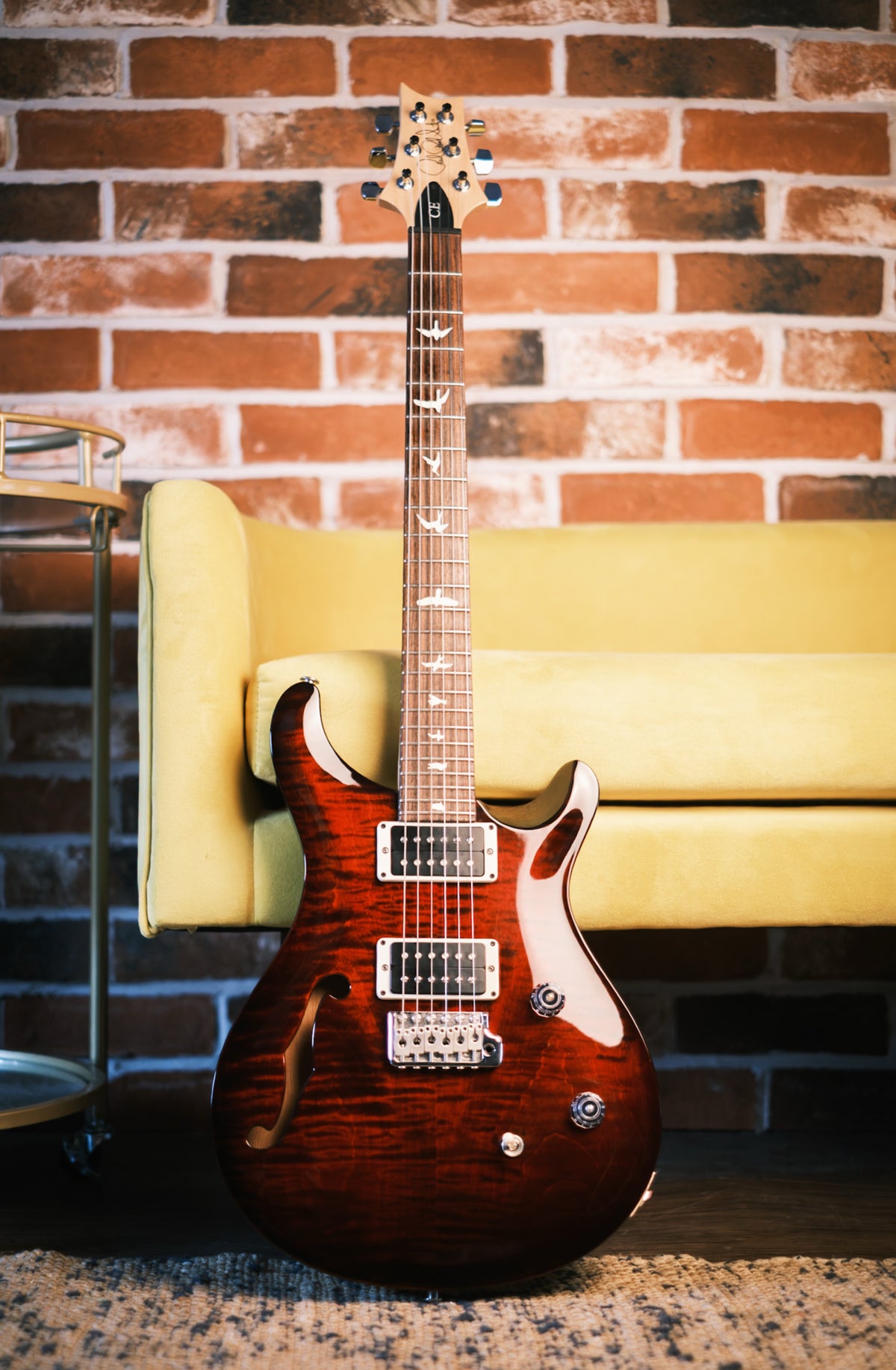PRE LOVED PRS CE24 Semi Hollow Fire Red Burst #0328045