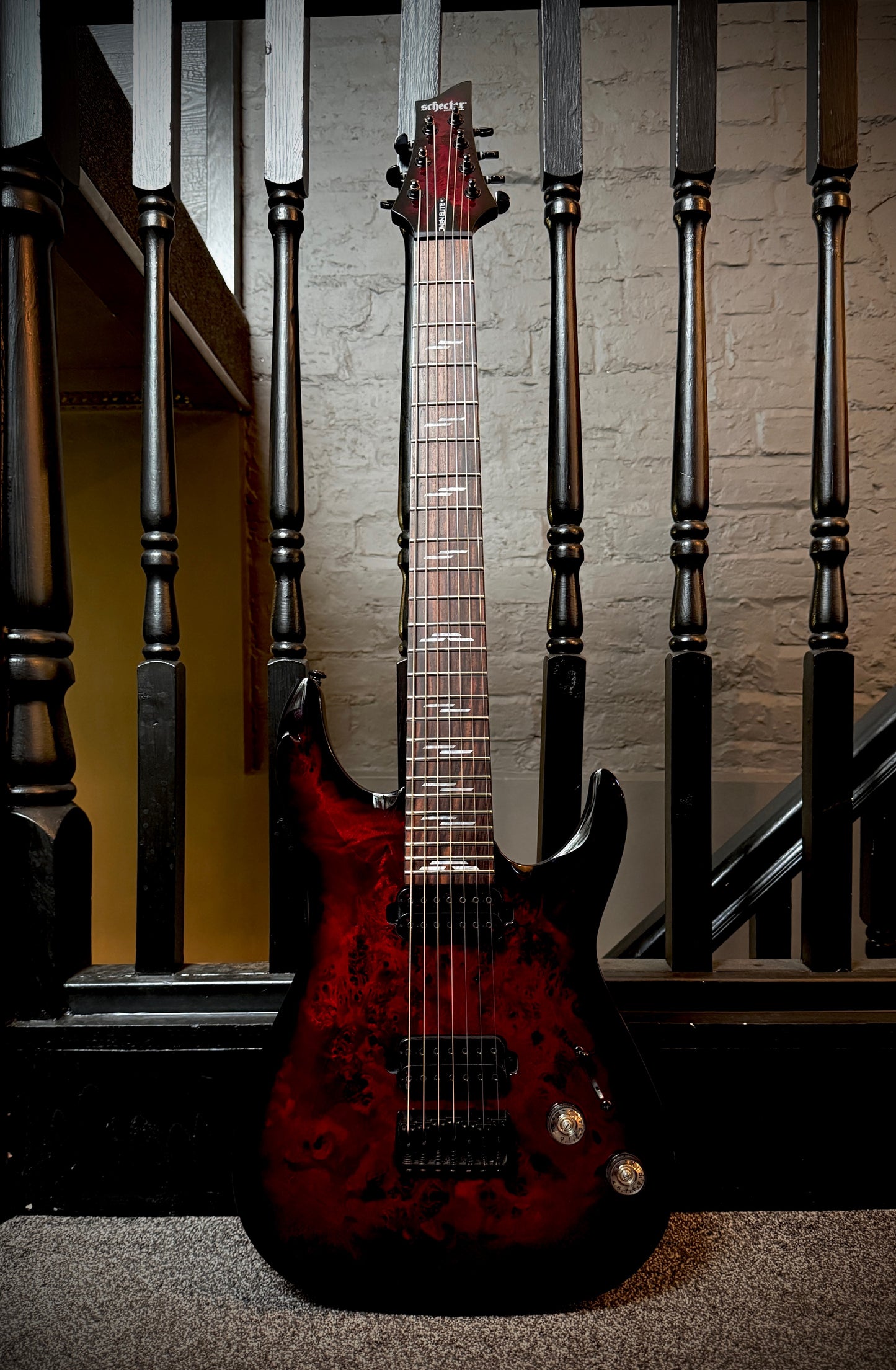 PRE LOVED Schecter Omen Elite, 7 String, Black Cherry Burst