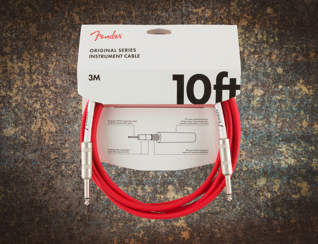 Fender Original Series Instrument Cable 10ft Fiesta Red