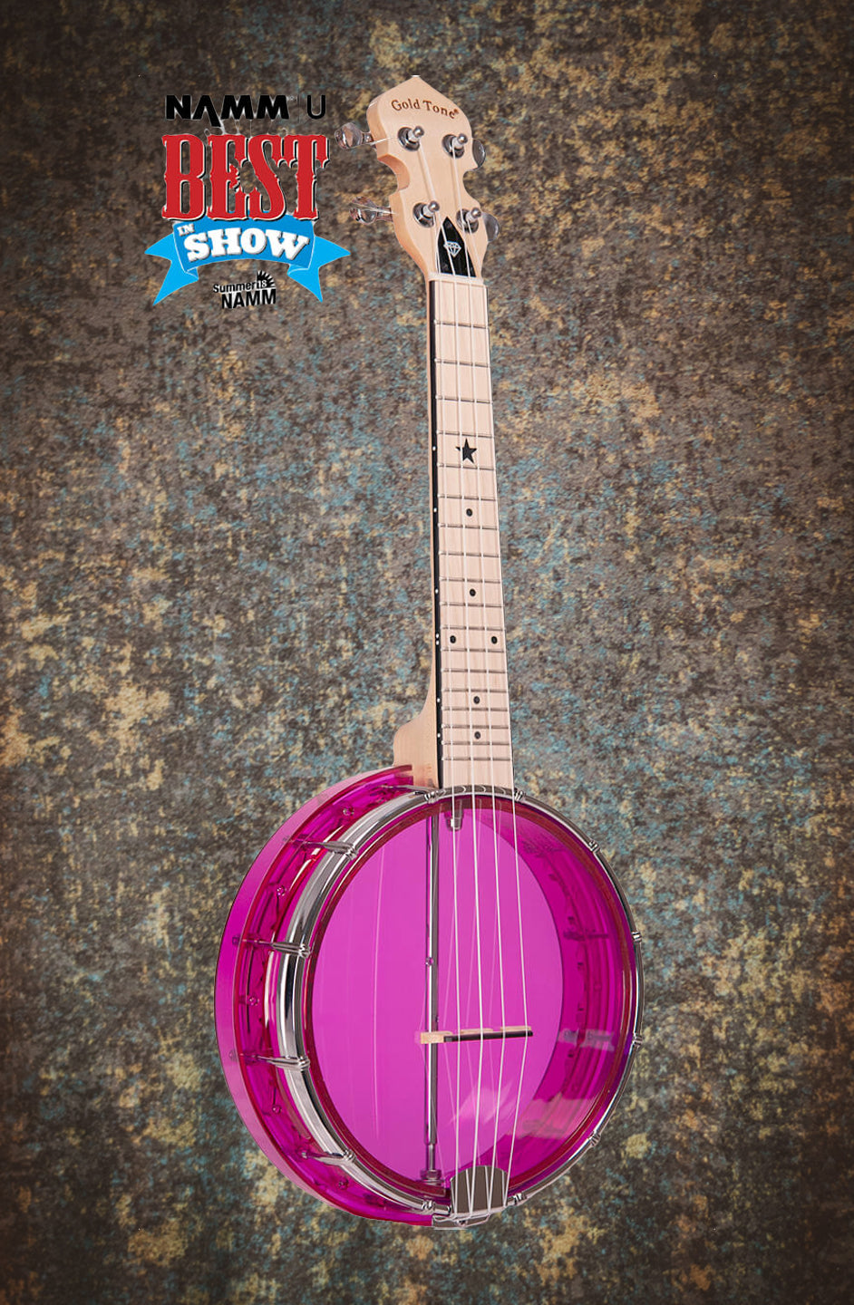 Gold Tone Little Gem Banjolele (Amethyst)