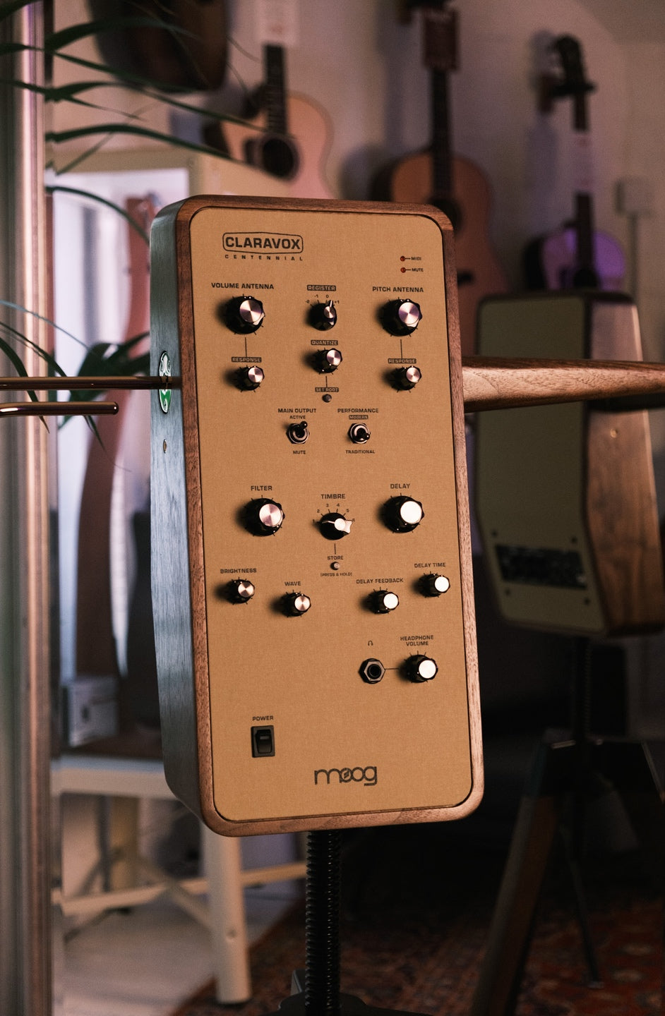 Moog Calravox Centennial Theremin with Claravox Walnut Stand